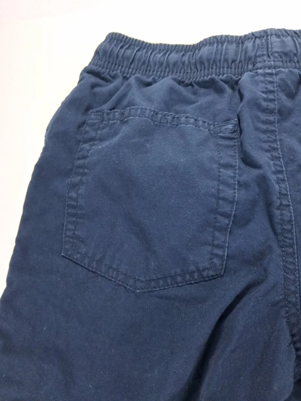Boys Cat and Jack Khaki Shorts Size Medium (8) Navy Blue Drawstring With Pockets